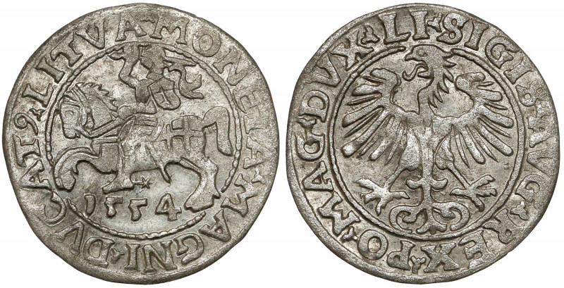 Zygmunt II August, Półgrosz Wilno 1554 - rzadki rok Bardzo ładny egzemplarz półg...