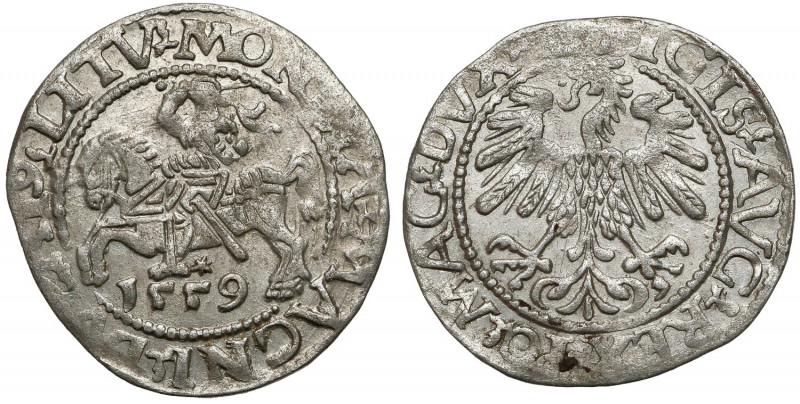 Zygmunt II August, Półgrosz Wilno 1559 - LITV Odmiana legendowa L / LITV. 
 
R...