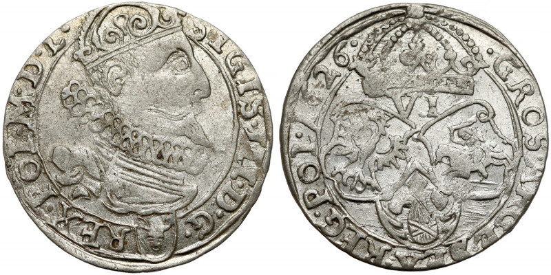 Zygmunt III Waza, Szóstak Kraków 1626 Ładnej prezencji, połyskowy egzemplarz. 
...