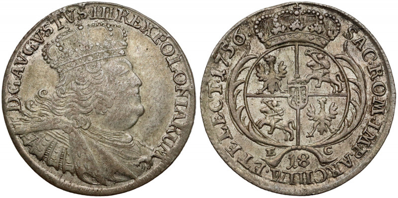 August III Sas, Ort Lipsk 1756 EC - masywne popiersie Ładny, w seledynowej patyn...