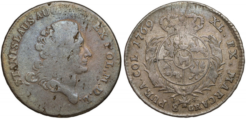 Poniatowski, Dwuzłotówka 1769 IS - rzadka Rzadki, niskonakładowy rocznik dwuzłot...