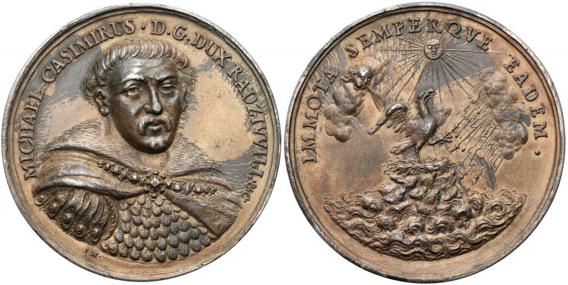 Medal Michał Kazimierz Radziwiłł 1680 (Höhn) - późniejsze wykonanie Bardzo rzadk...