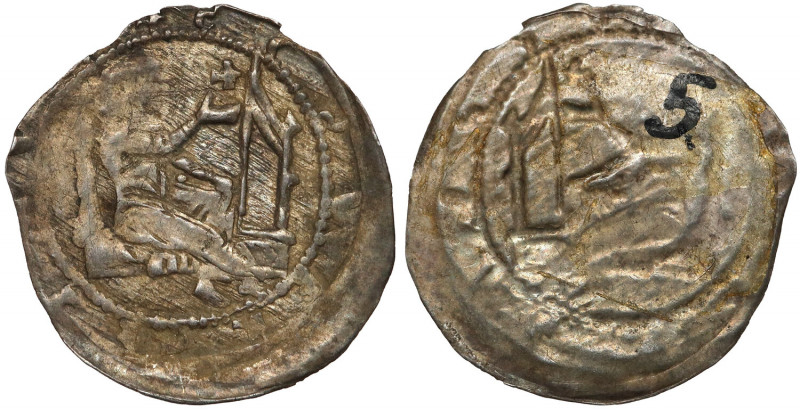 Śląsk, Henryk II Pobożny 1238-1241(?), Brakteat - Św. Wacław / Św. Wojciech - RZ...