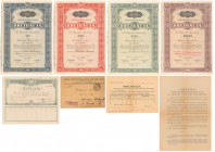 6% Poż. Narodowa 1934, Dyplom i Obligacje 50-1.000 zł (8szt)