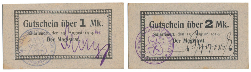 Scharfenort (Ostroróg), 1 i 2 mk 1914 (2szt) Reference: Podczaski P-125.2.c, 125...