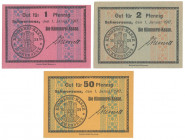 Schwersenz (Swarzędz), 1, 2 i 50 pfg 1917 (3szt)