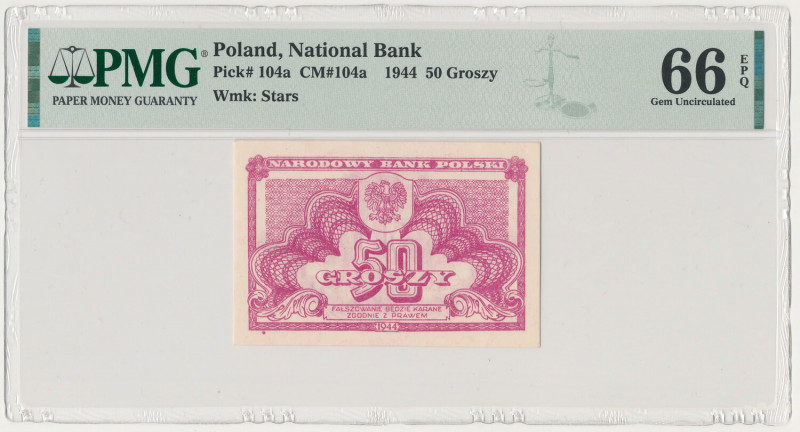 50 groszy 1944 Reference: Miłczak 104a
Grade: PMG 66 EPQ MAX 

POLAND POLEN