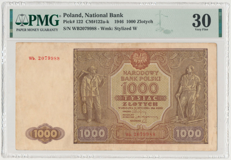 1.000 złotych 1946 - Wb. - seria zastępcza Egzemplarz rzadkiej serii zastępczej ...