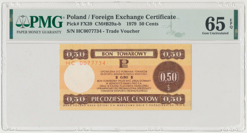PEWEX 50 centów 1979 - mały - HC Reference: Miłczak B29b
Grade: PMG 65 EPQ 

...