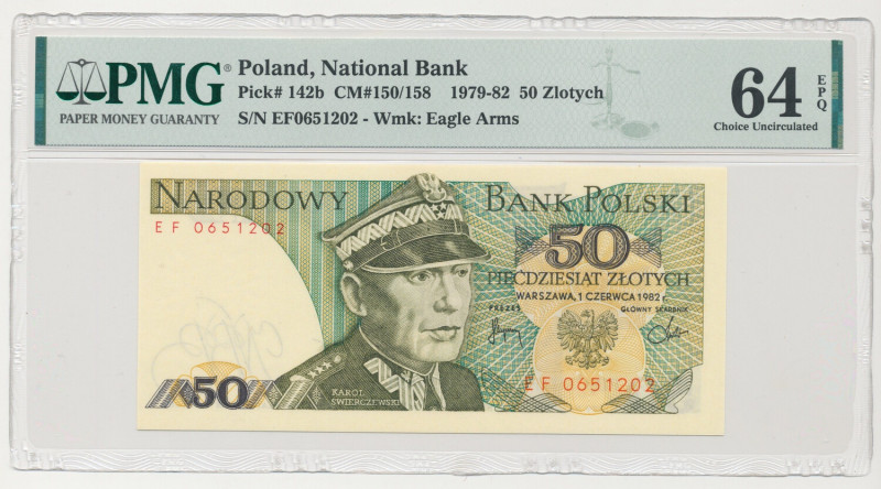 50 złotych 1982 - EF Formularz pomocny przy zbieraniu banknotów PRL na literki d...