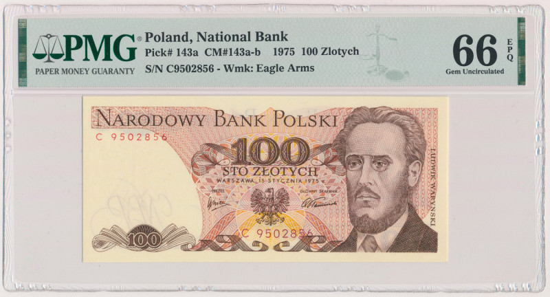 100 złotych 1975 - C Formularz pomocny przy zbieraniu banknotów PRL na literki d...