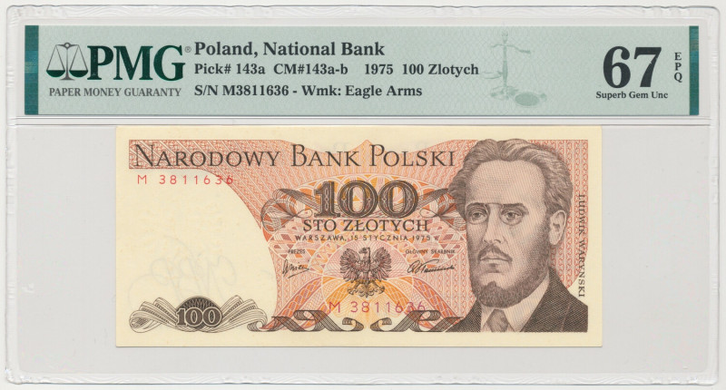 100 złotych 1975 - M Formularz pomocny przy zbieraniu banknotów PRL na literki d...