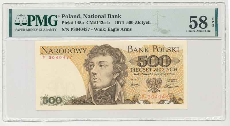 500 złotych 1974 - P Formularz pomocny przy zbieraniu banknotów PRL na literki d...