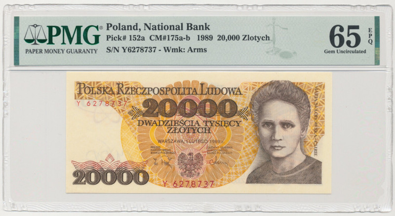 20.000 złotych 1989 - Y Formularz pomocny przy zbieraniu banknotów PRL na literk...