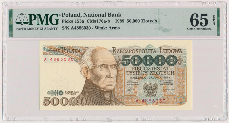 50.000 złotych 1989 - A Formularz pomocny przy zbieraniu banknotów PRL na literk...