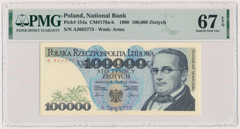 100.000 złotych 1990 - A Formularz pomocny przy zbieraniu banknotów PRL na liter...