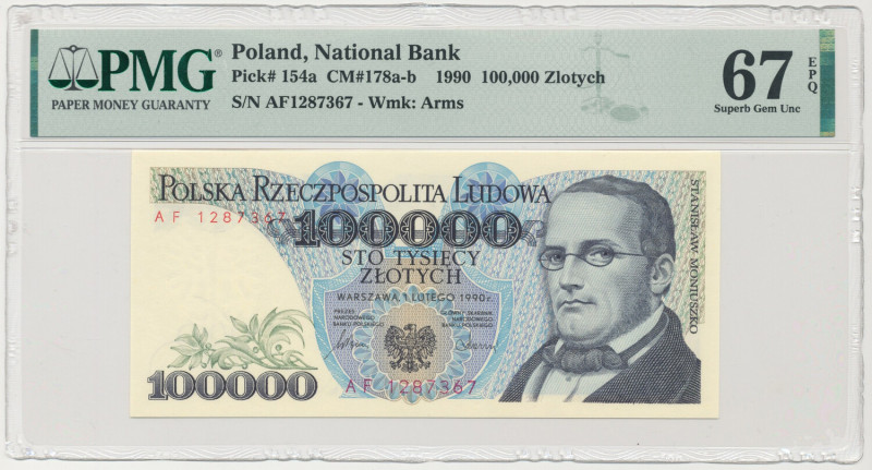 100.000 złotych 1990 - AF Formularz pomocny przy zbieraniu banknotów PRL na lite...