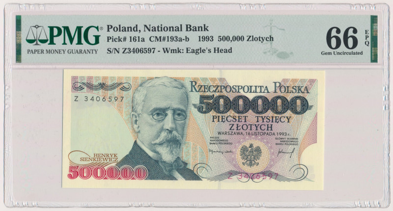 500.000 złotych 1993 - Z Formularz pomocny przy zbieraniu banknotów PRL na liter...