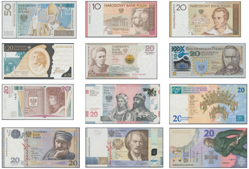 Banknoty kolekcjonerskie KOMPLET 2006-2020 (12szt) Komplet pierwszych 12 banknot...