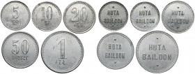 Huta Baildon (Katowice), Kantyna, 5 groszy - 1 złoty, zestaw (5szt)