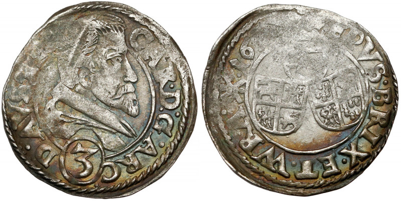 Śląsk, Karol Austriacki, 3 krajcary (1614-1618), Nysa Data nieczytelna przez nie...