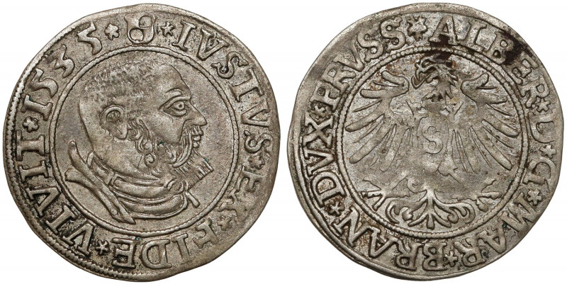 Prusy, Albrecht Hohenzollern, Grosz Królewiec 1535 - PRVSS Legenda awersu zakońc...