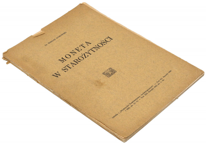 Moneta w starożytności, Gumowski Nadbitka zbiorcza z WNA 1928-29 i 1930 w forma ...