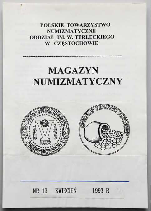 Makieta - Magazyn numizmatyczny 1993 nr 13 Makieta od okładki do karty 28.&nbsp;...