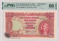New Zealand, 50 Pounds (1940-55) - SPECIMEN MAX
