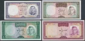 Iran, 10 - 100 Rials (1961-73) - set of 4 pcs