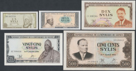 Guinea, 1 - 500 Sylis 1971-81 (5pcs)