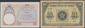 Morocco, 5 and 10 Francs 1941-43 (2pcs)