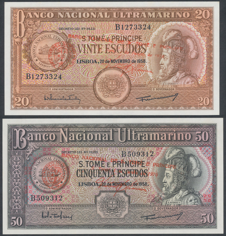 Sao Tome and Principe, 20 & 50 Escudos 1958 (2pcs) Reference: Pick 44a, 45
Grad...