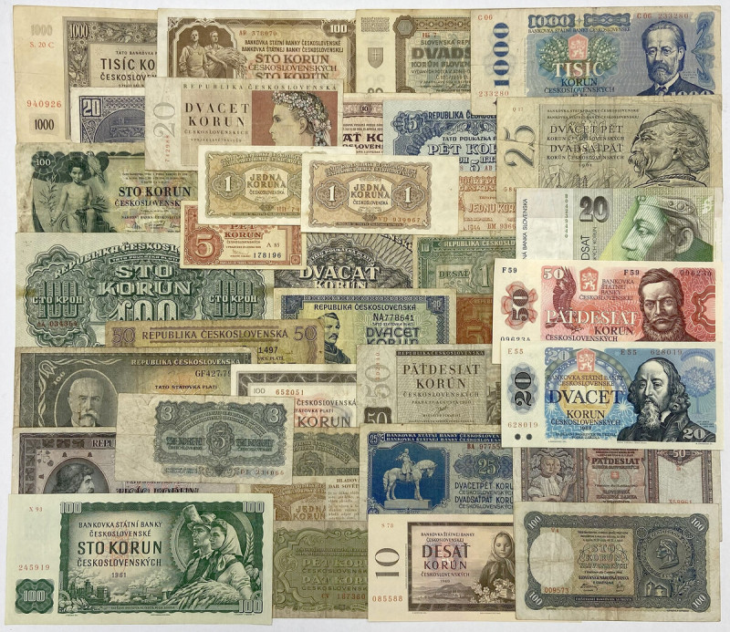 Czechoslovakia, big lot of banknotes (36pcs) 50 kr 1987 st.1 20 kr 1988 i 10 kr ...