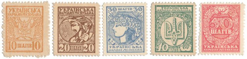 Ukraine, 10 - 50 Shagiv 1918 (5pcs)
Украина, 10 - 50 шагив 1918 (5шт) Reference...