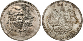 Rosja, Mikołaj II, Rubel 1913, 300 lat Romanowów - stempel głęboki