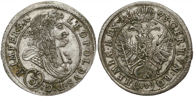 Austria, Leopold I, 3 krajcary 1695 MV, Praga 
Grade: XF- 

WORLD COINS - AUS...