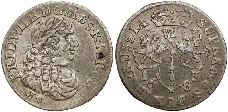 Brandenburg-Preussen, Friedrich Wilhelm, 6-Gröscher 1683 
Grade: VF+ 

WORLD ...