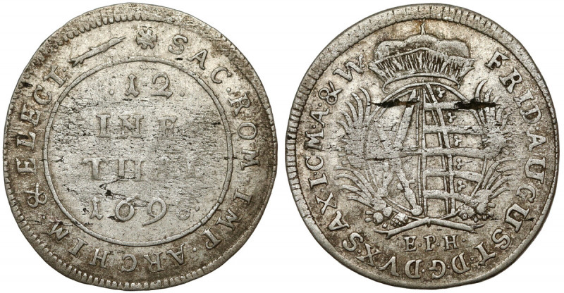 Saschen, Friedrich August, 1/12 taler 1698 EPH, Leipzig Ostatni rocznik pierwsze...