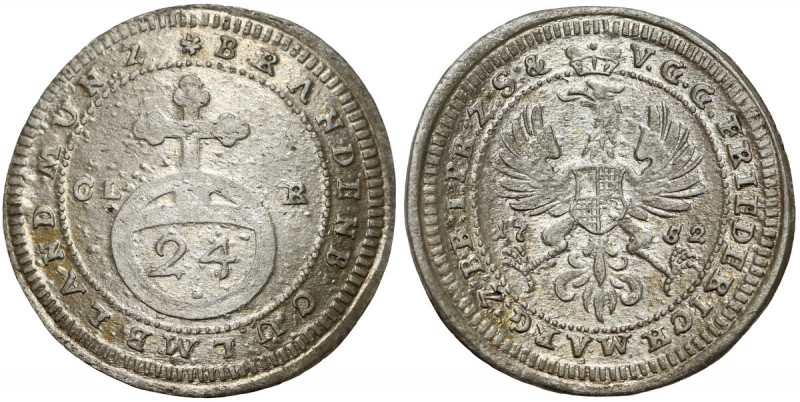 Brandenburg-Bayreuth, Friedrich, 1/24 Taler 1752 CLR Reference: Schön 82
Grade:...