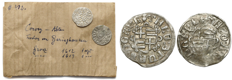 Paderborn, Bistum, Theodor von Fürstenberg, 1/24 Taler 1611 und 1612 (2szt) 
Gr...