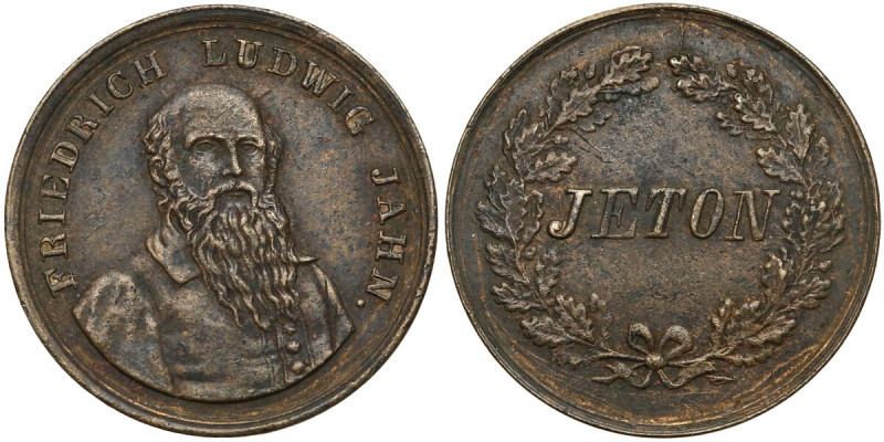 Friedrich Ludwig Jahn, Żeton / Jeton Brąz (?), średnica 22,1 mm, waga 3,69 g.&nb...