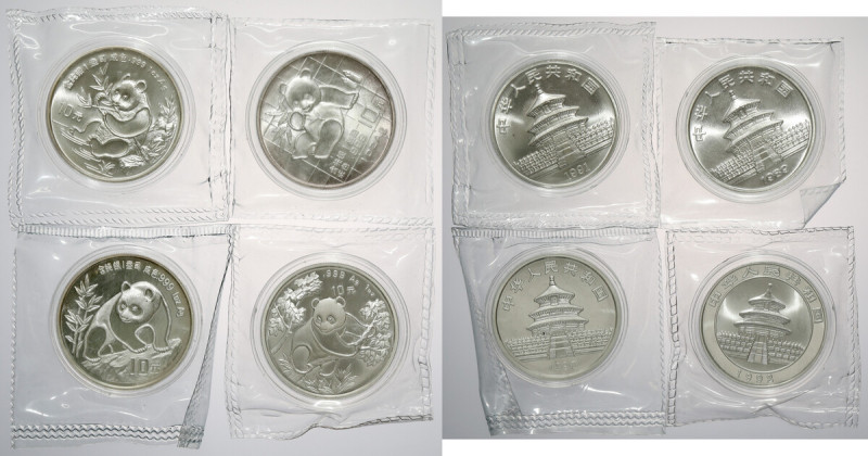 Chiny, PANDA 10 yuanów 1989-1992 SREBRO, zestaw (4szt) 

WORLD COINS - ASIA CH...