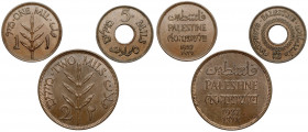 Palestyna, 1, 2 i 5 mills 1924-1942 (3szt)