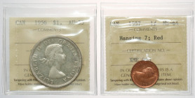Kanada, Elżbieta II, Dolar 1956 i Cent 1957 - zestaw (2szt)