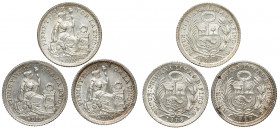 Peru, 1/2 dinero 1914-1917 (3szt)