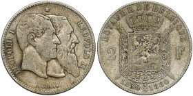 Belgia, Leopold II, 2 franki 1880