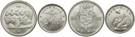Belgia, 2 franki 1923 i 100 franków 1949, zestaw (2szt)