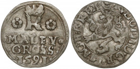 Czechy, Rudolf II, 'Maley' Grosz 1591