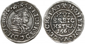Dania, Fryderyk III, 1/16 talara 1668